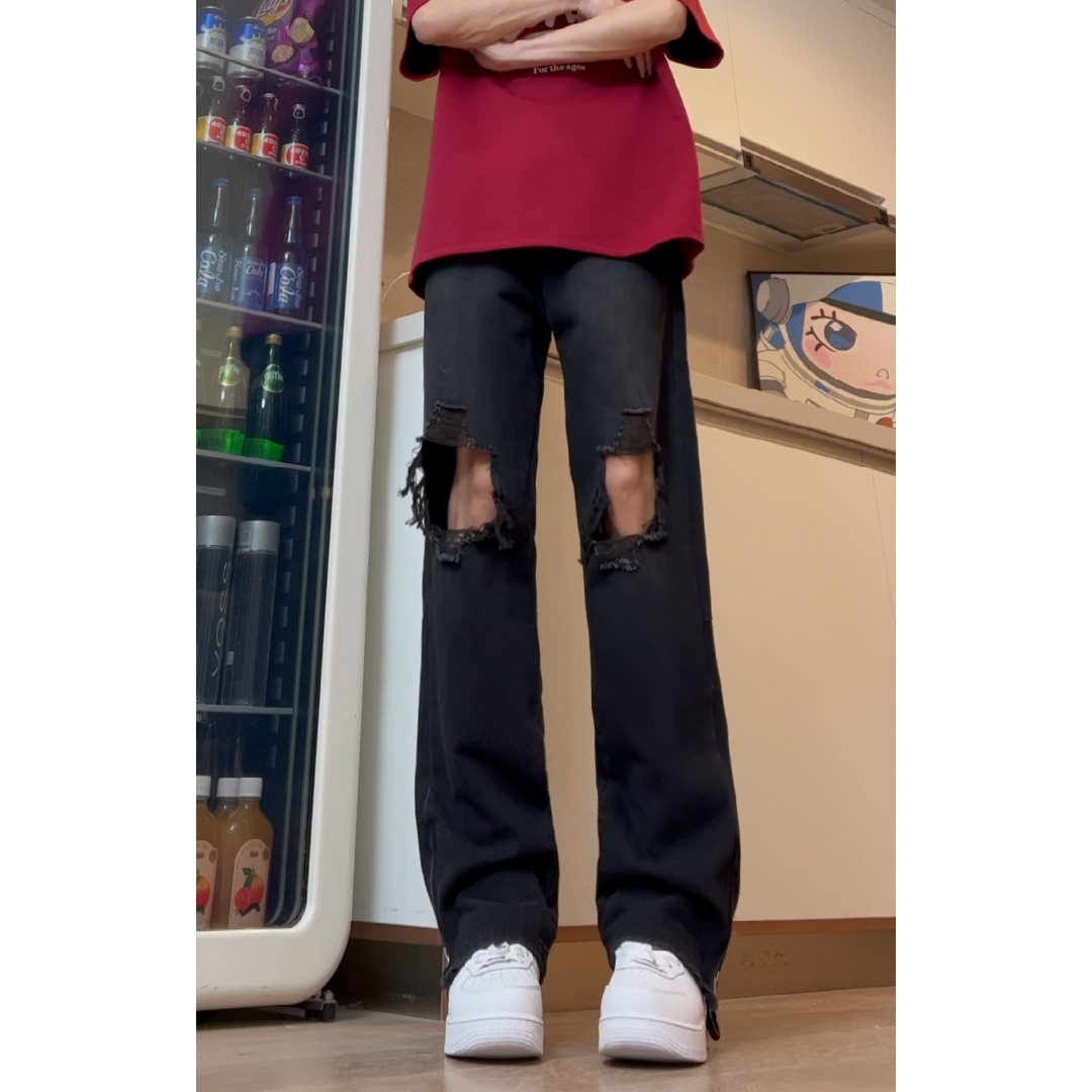 夏季网红水洗复古直筒牛仔裤设计感小众长裤男美式高街DY264-P65,男装牛仔裤,星座808A-1