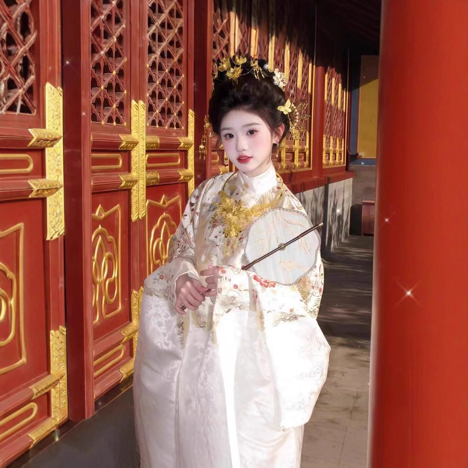大明贵女明制织金重工妆花圆领汉服马面裙仙气对襟四季款