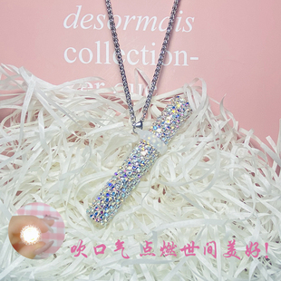 新品 防风静音电热丝创意礼物潮流 女士镶钻打火机USB充电小巧个性