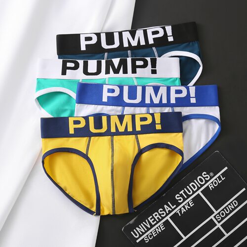 PUMP男士三角内裤低腰字母腰带
