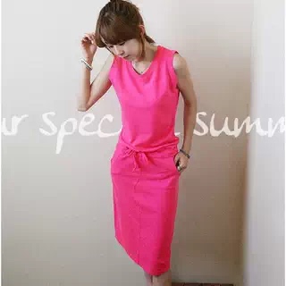 stylenanda夏季新款韩国代购流行显瘦时尚舒适可爱字母短袖连衣裙