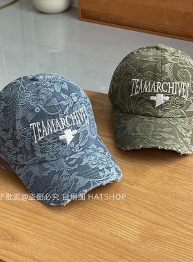 复古提花TEAMARCHIVES字母棒球帽