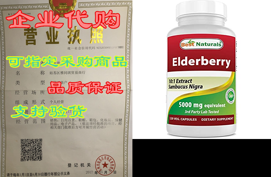 Best Naturals Elderberry Sambucus Nigra 5000mg Equivalent