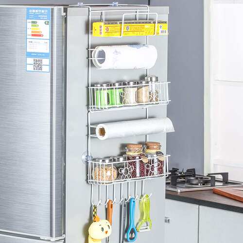 refrigerator side wall hanging basket goods storage rack