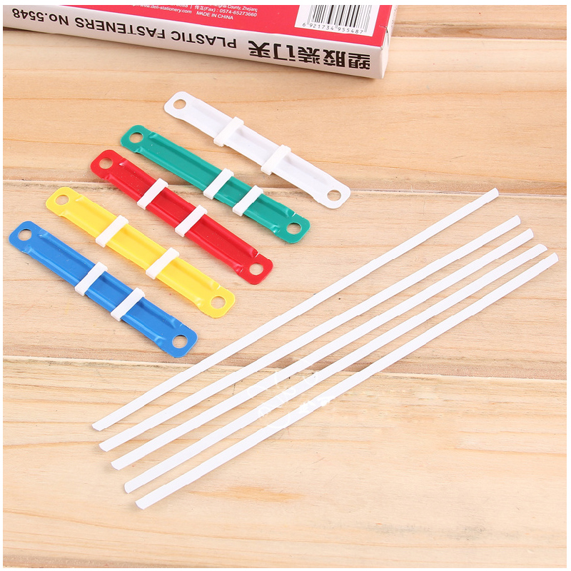 得力5548塑料装订夹 办公装订50支盒财务夹 装订文件夹金属夹装订