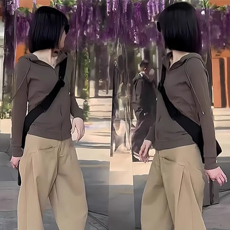 韩版休闲时尚宽松版运动套装女款时尚套装