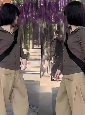 韩版休闲时尚宽松版运动套装女款爆款2025秋季新款外套长裤两件套