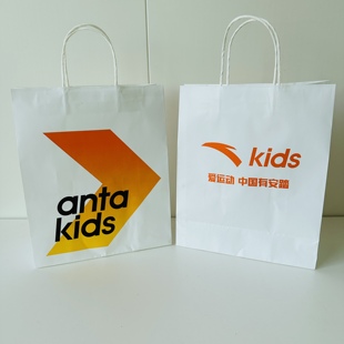 袋拎袋環(huán)保紙袋鞋 正品 ANTA兒童kids手提包裝 袋服裝 安踏 袋便攜袋