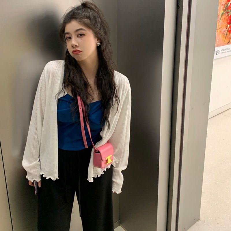 微胖mm大码薄款防晒针织开衫女春夏季新款圆领宽松长袖上衣空调衫