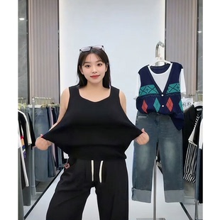 上衣外穿 冰丝吊带背心女春夏季 新款 内搭遮副乳打底衫 V领针织无袖