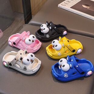 大眼卡通洞洞鞋 男童拖鞋 夏季 防滑踩屎感儿童学步鞋 女童凉拖 新款