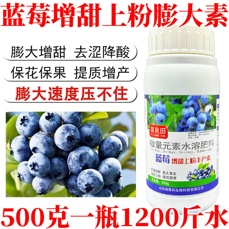 蓝莓膨大素增甜上粉防裂防软膨果增甜抗病增产提早上市蓝莓专用肥
