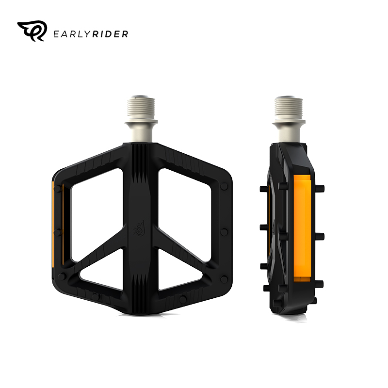 EARLYRIDER自行车脚踏黑色六边形轻量化公路竞技版脚蹬子