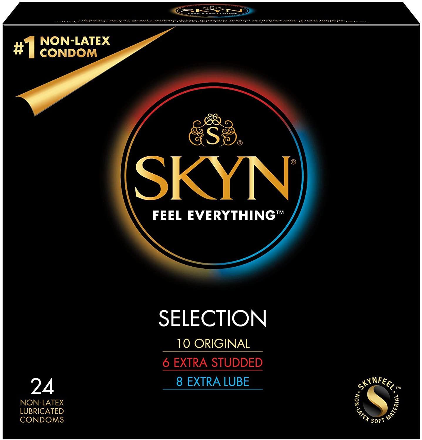 skyn selection non-latex condoms variety pack, 24 count