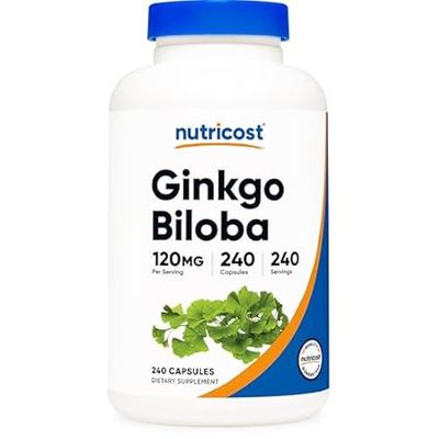 Nutricost Ginkgo Biloba 120mg， 240 Capsules - Extra Stren