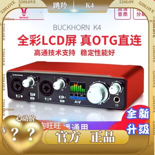 Buckhorn跳羚k4声卡USB外置声卡手机电脑网红主播录音直播K歌通用