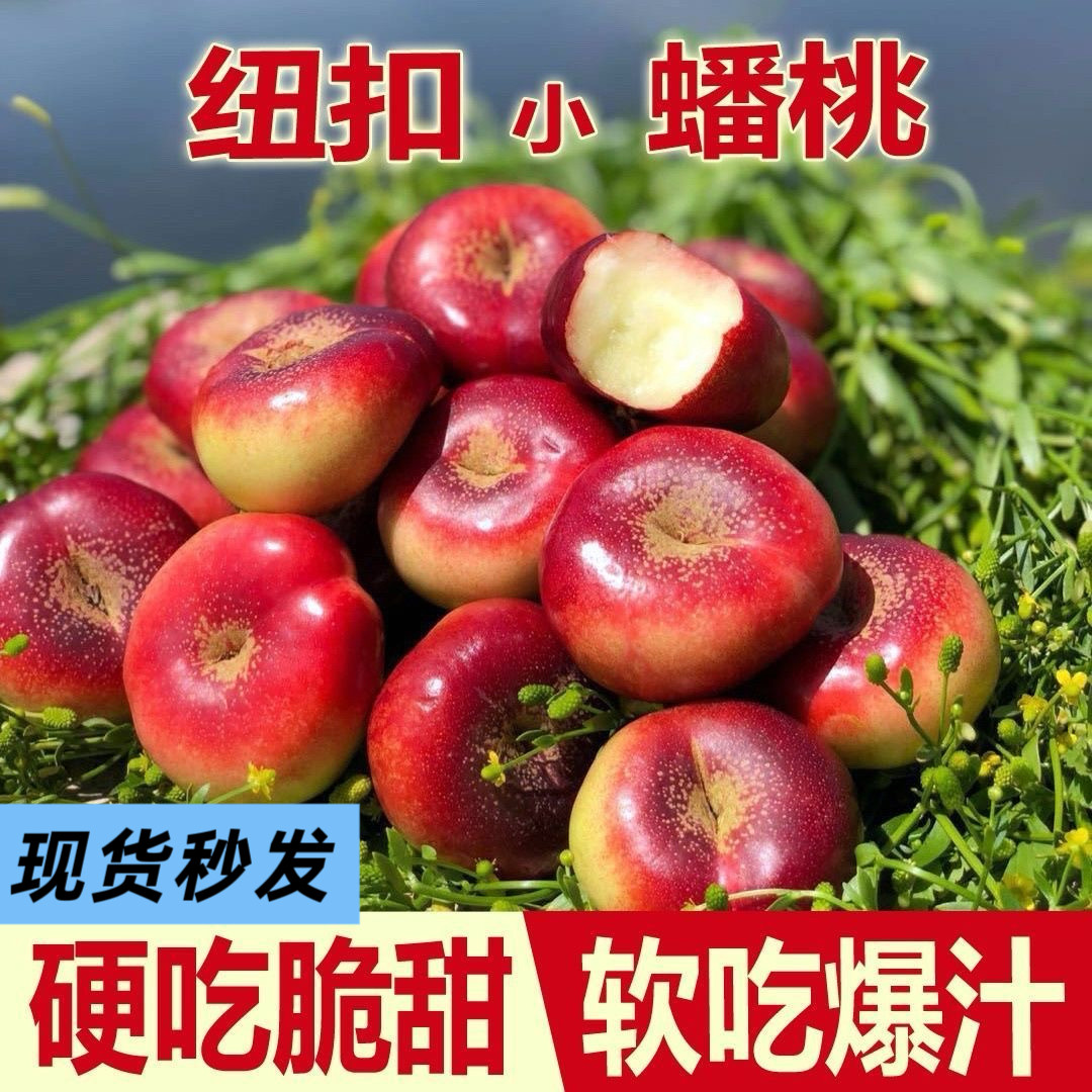 现货纽扣油蟠桃蜜桃新鲜水果应季现摘硬吃脆甜软吃爆汁孕妇儿童吃