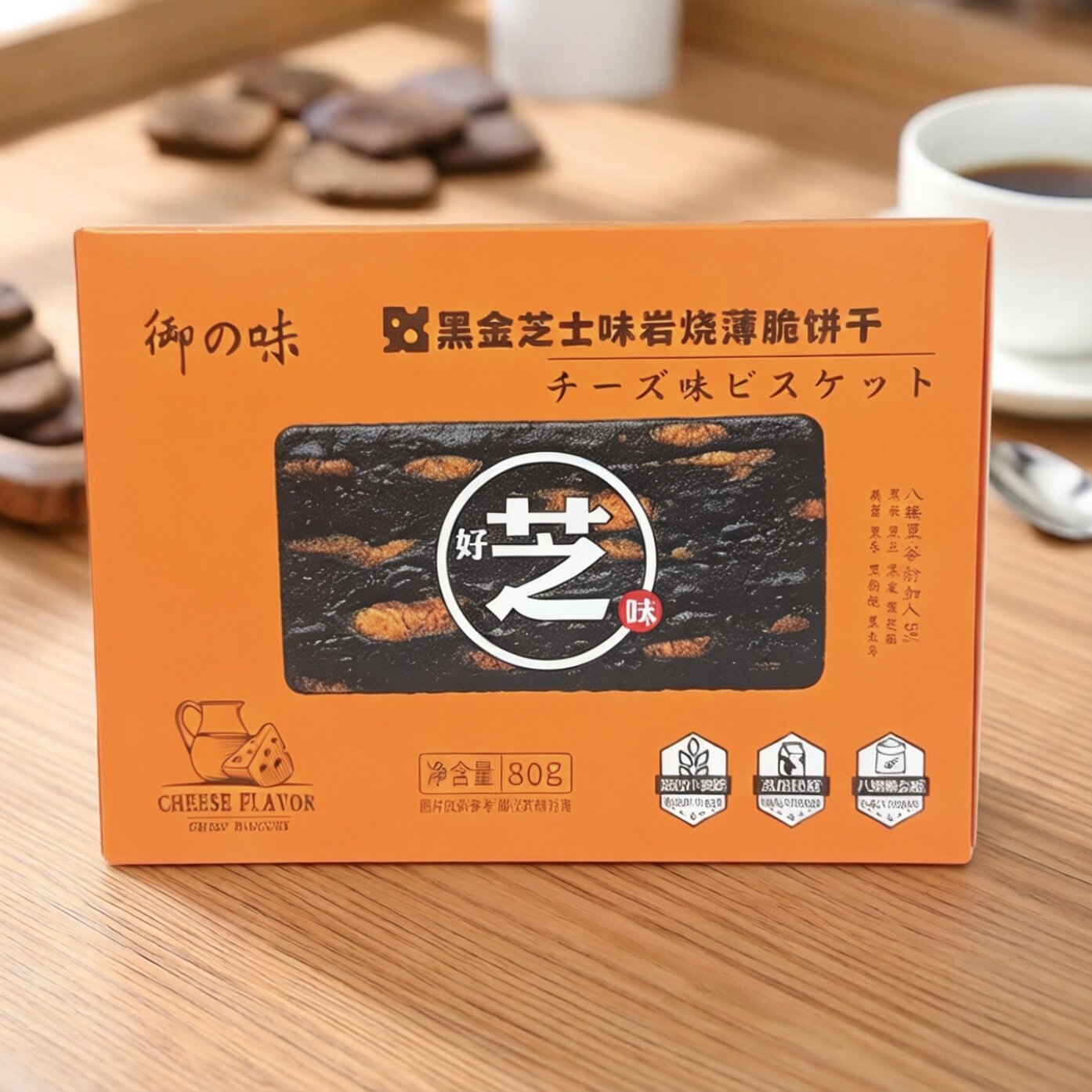 临期特价 黑金芝士味岩烧薄脆饼干【限用日期2026.9.6】