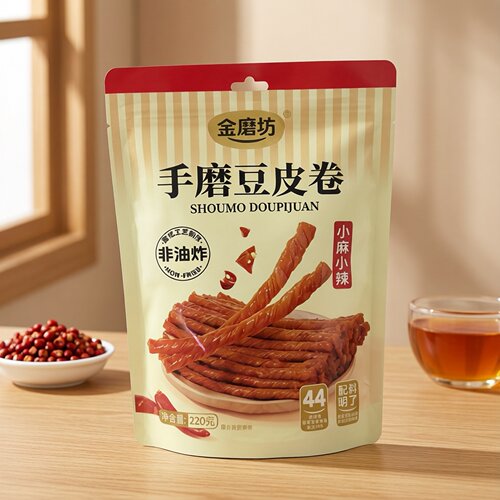 临期特价 小麻小辣手磨豆皮卷220g【限用日期2026.10.1】