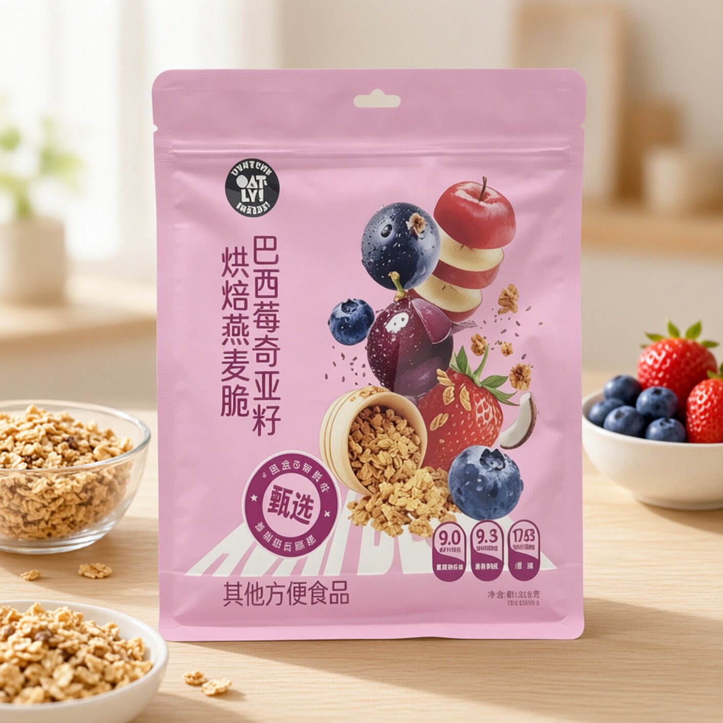 临期特价 Oatly巴西莓奇亚籽烘焙燕麦脆【限用日期2027.2.9】