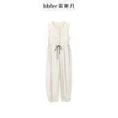 女WYSLK0002通勤风连体衣简约舒适垂感长裤 bbfer本依凡无袖 连体裤