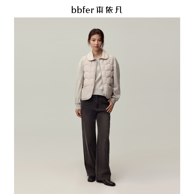 bbfer本依凡冬季加绒牛仔裤女宽松显瘦直筒裤保暖长裤SSSNZ0161