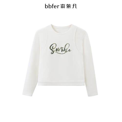 bbfer本依凡25年春季长袖T恤女基础打底衫内搭百搭简约WYSTX0473