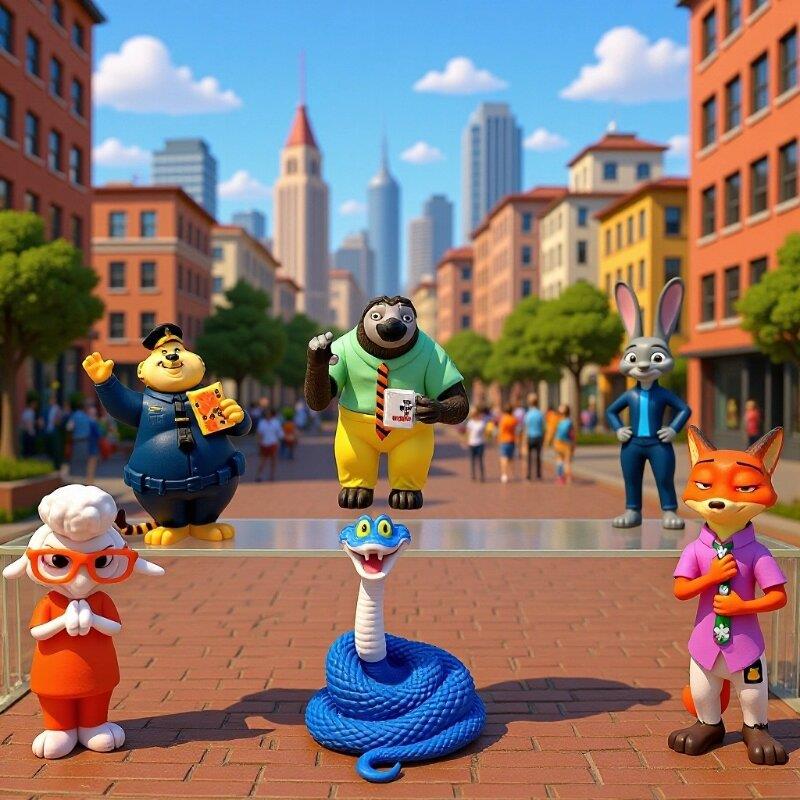 疯狂动物城2卡通动漫手办盲盒狐狸克朱迪警官公仔蛋糕装饰摆件