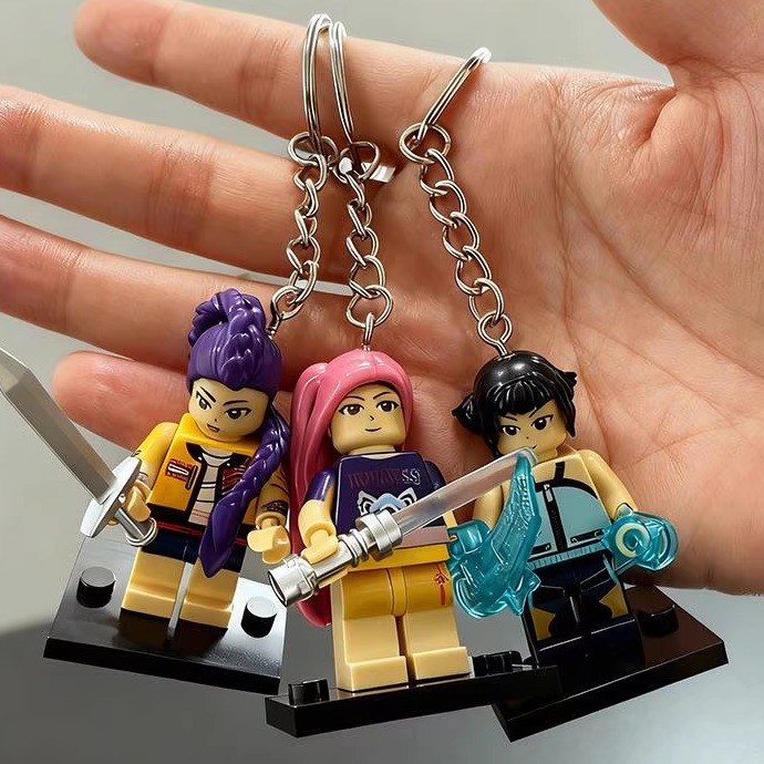 KPop Demon Hunters猎魔女团积木挂件拼装人仔儿童玩具书包钥匙扣