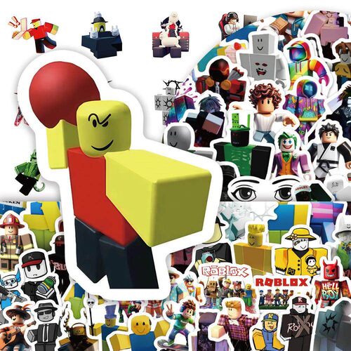 roblox卡通涂鸦贴纸跨境新款罗布乐斯装饰行李箱水杯手账素材贴画