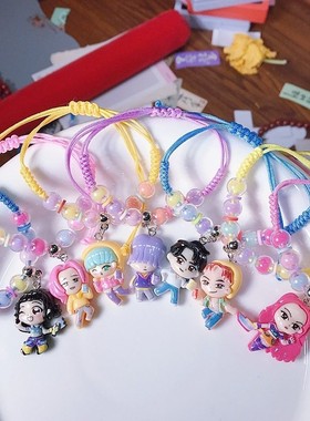 kpop猎魔女团男团明星系列手链恶魔猎人时尚DIY串珠手工编织饰品