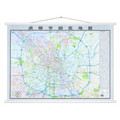 高清正双面覆膜防水带挂杆 约1.1米x0.8米 大城市交通旅游地形 2024新成都市城区地图 精品高档经典 办公地图