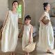 背心连衣裙洋气韩宽松长裙纯棉裙子小清新 潮母女装 森系亲子装 夏季