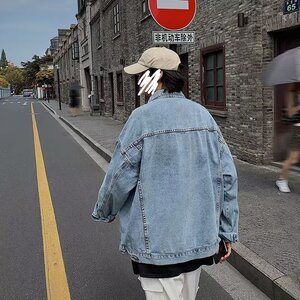 N13春秋宽松牛仔外套男潮流韩版夹克百搭港风ins上衣服P65图片