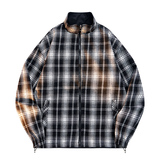 JK89新款男士两面穿格纹短款夹克男美式复古休闲外套P60，男装夹克，星座1615-1