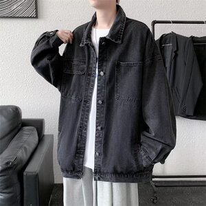 N15日系cityboy复古水洗牛仔外套男春秋季宽松工装夹克上衣P70图片