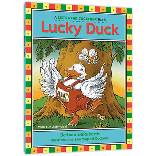 Let’s 赠送音频提高口语能力数量有限赠完即止 短元 Duck英语绘本美国原版 自然拼读一起学：幸运鸭子 Lucky Read 音u Together