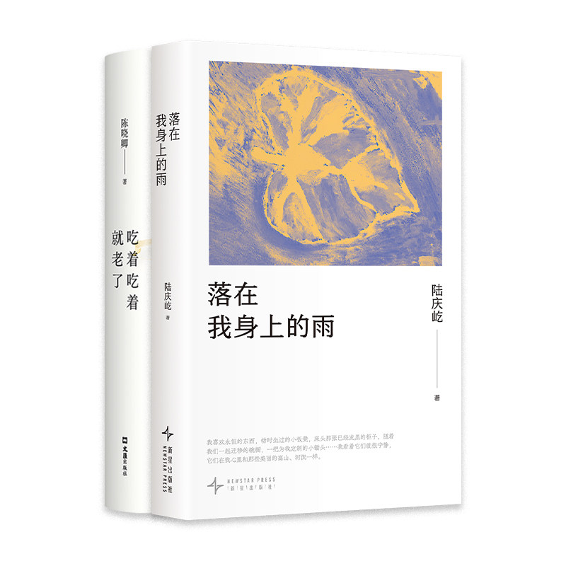 落在我身上的雨 吃着吃着就老了 2册套装 陆庆屹 陈晓卿 散文随笔集新书 四个春天作者 寻味中国导演 日常生活美食记录