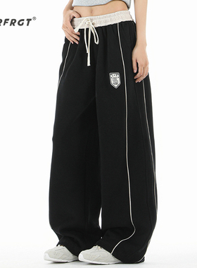 caseyboy美式机能休闲裤男女秋季黑色情侣小众条纹vibe潮流伞兵裤