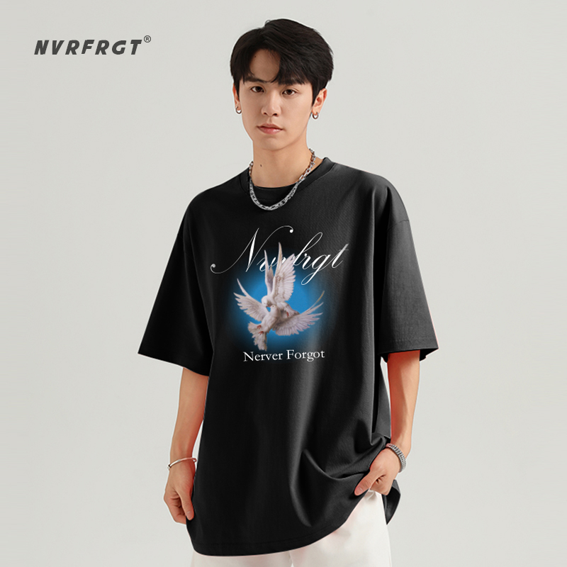 CASEYBOY设计感夏季短袖t恤男ins潮牌宽松美式复古纯棉半袖体恤衫