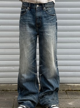 EchoForge | 25SSA字2021M直筒内华达水洗做旧牛仔裤宽松cleanfit