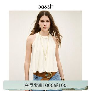 背心宽松无袖 bash春季 法式 气质镂空圆领挂脖式 上衣1H25SERR 针织衫