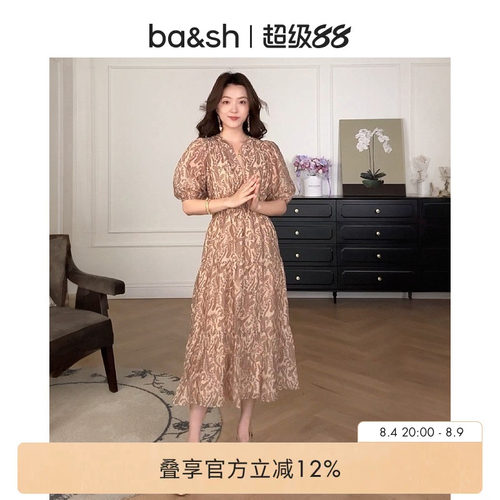 复古油画质感连衣裙
