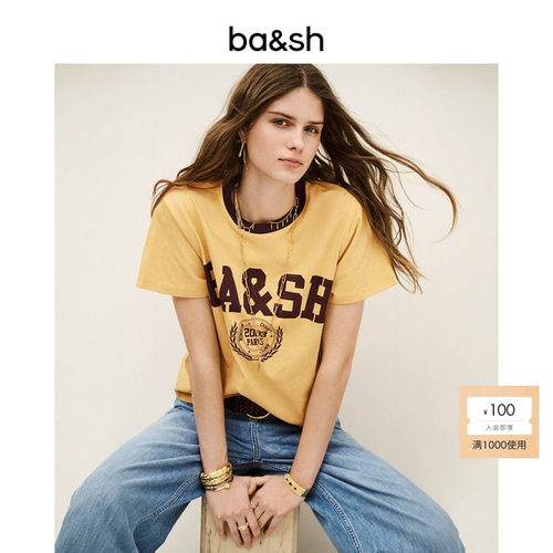bash2025新款夏季法式休闲T恤短袖1H25IONI