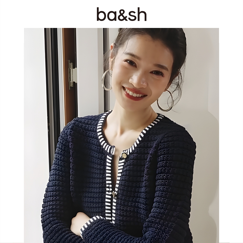 ba&sh包边圆领法式小香风针织衫