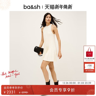 简约设计挂脖无袖 法式 圆领针织连衣裙1H25SINN 夏季 bash2025新款