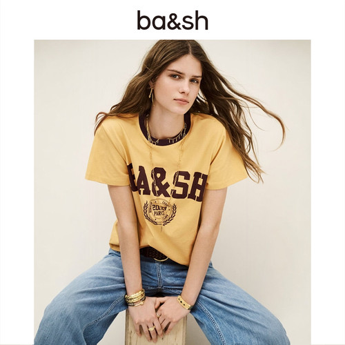 bash2025新款夏季法式休闲T恤短袖1H25IONI
