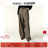 英伦格纹复古法式 西裤 bash春季 宽松直筒长裤 1H24CADW 2件8折