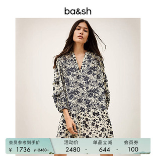 bash春季 印花连衣裙碎花裙子女短裙1H25MADY 波西米亚度假风风法式