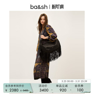 bash春季 迷笛连衣裙波西米亚风连身长裙1H25BARL 繁花佩斯度假长袖